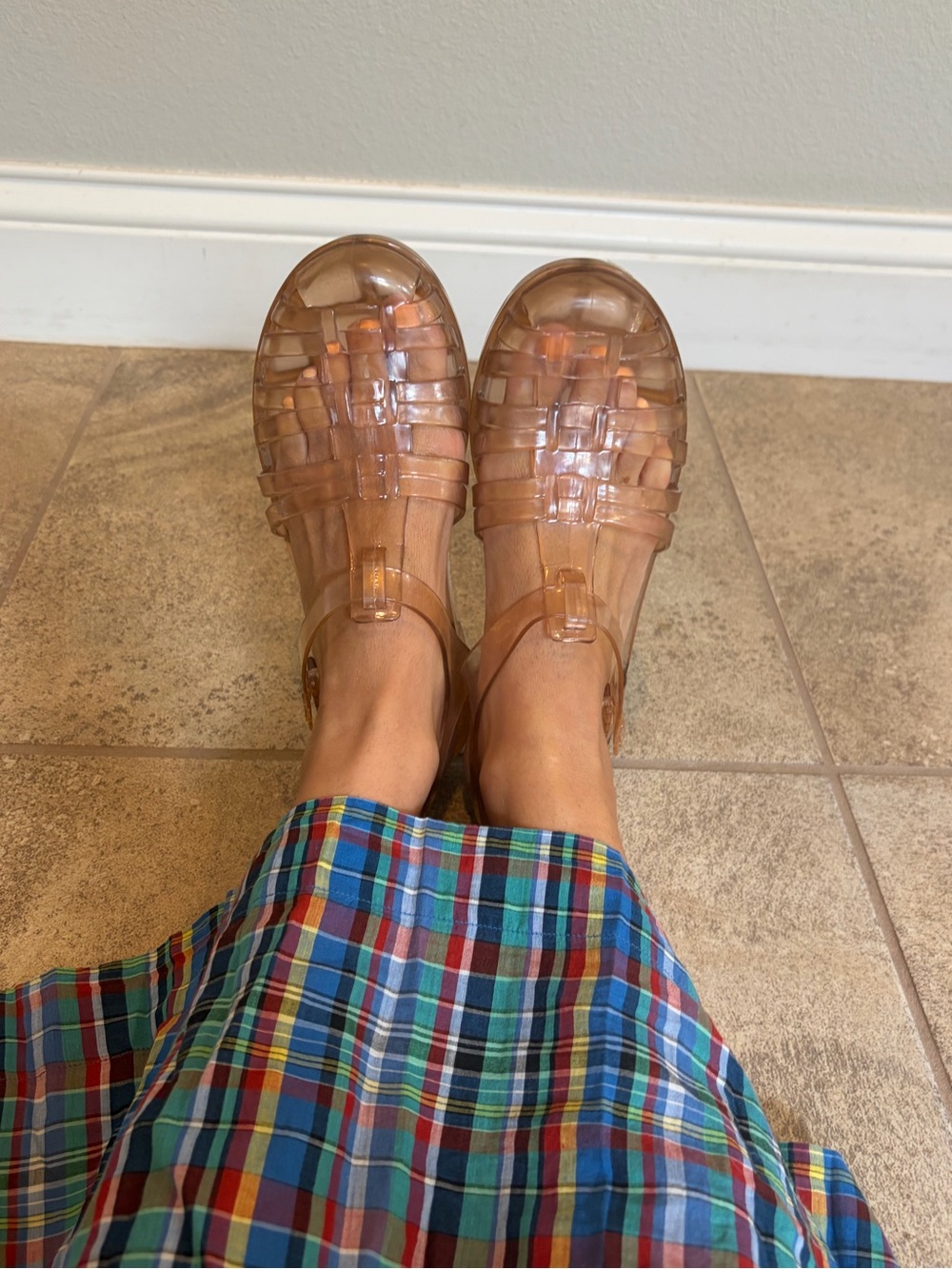 Women’s Clear Tan Jelly Sandals
